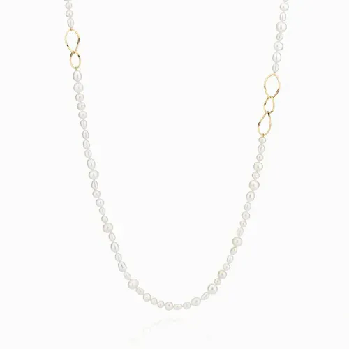 Colar em ouro amarelo com pérolas