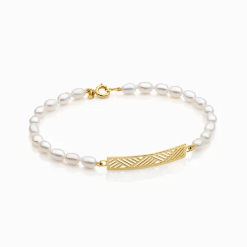 Pulseira ouro amarelo com pérolas Biwa