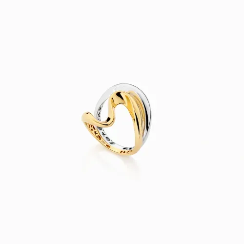 Anel em ouro amarelo e ouro branco