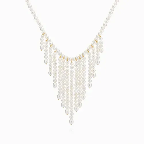 Colar em ouro amarelo com pérolas Biwa