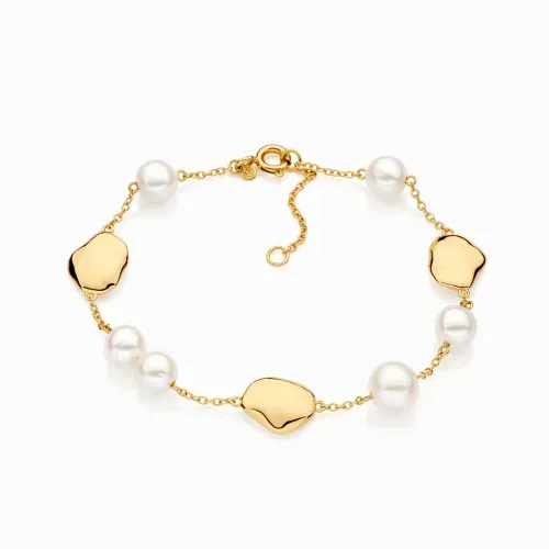 Pulseira em ouro amarelo com pérolas Biwa