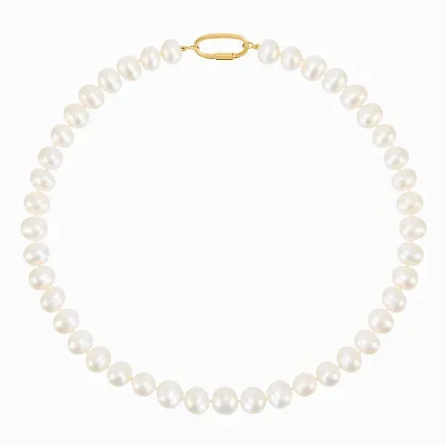 Colar de pérolas Biwa com fecho em ouro amarelo