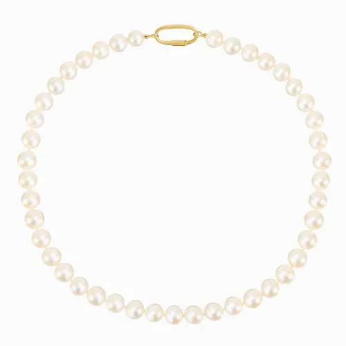 Colar de pérolas Biwa com fecho em ouro amarelo