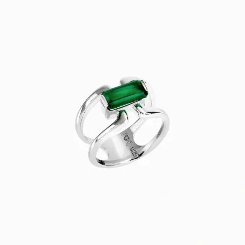 Anel de prata com Ágata Verde