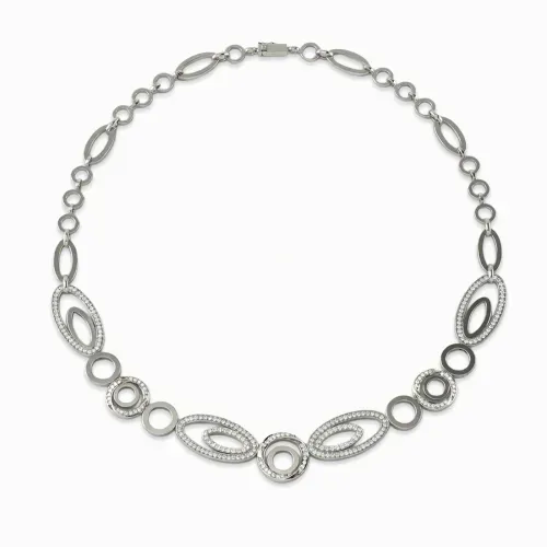 Colar em ouro branco com diamantes