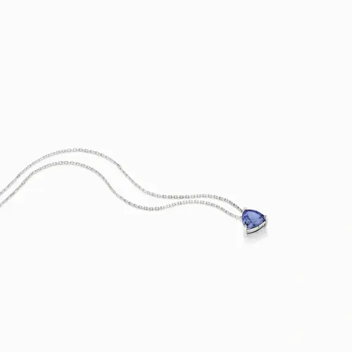 Colar em ouro branco com tanzanita